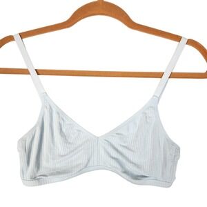 Negative Underwear Sieve Bralette Size 3 Light Blue Ribbed Micromodal Wireless
